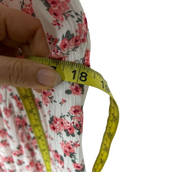 Torrid White Pink Floral Print Gauzy Sleeveless Sheath Dress 18 - Picture 10 of 11